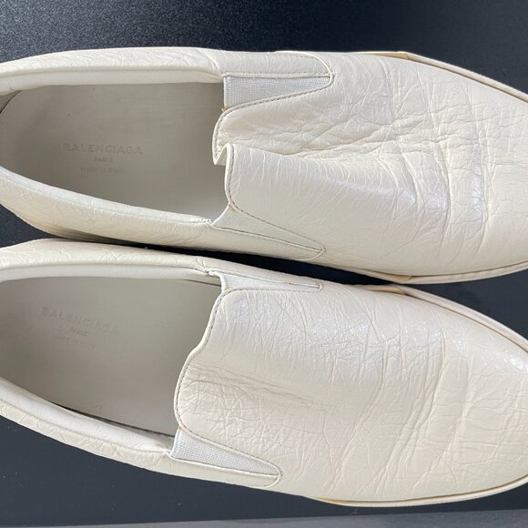BALENCIAGA men's loafers White genuine leather size 11 shoes - Picture 2 of 8